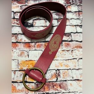 Pink and Paisley Leather Belt Size Large